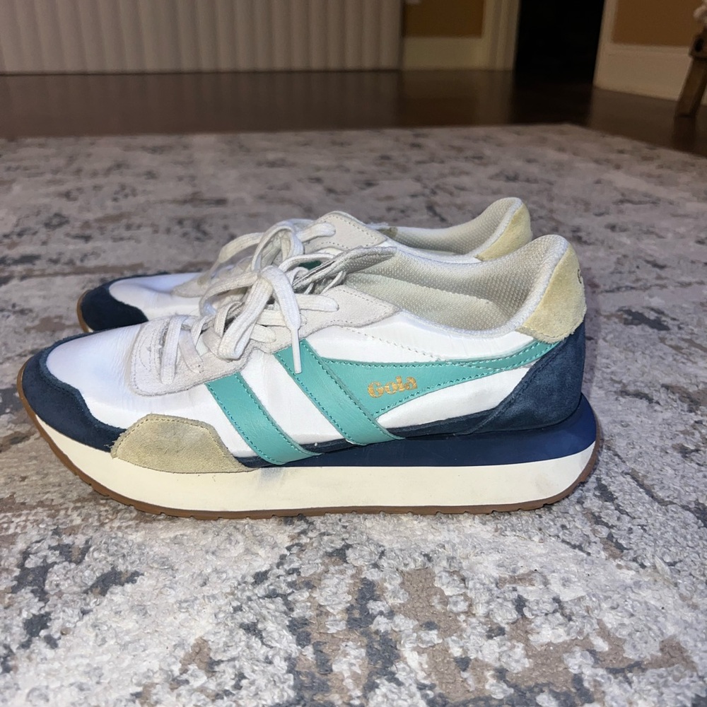 Gola White and Teal Sneakers